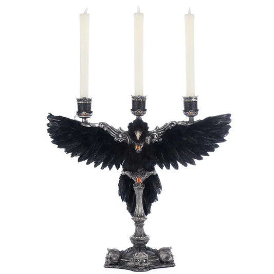 Macabre Crow Candelabra Blk Cm - Katherine's Collection Christmas Decoration | North Pole Christmas Shop®