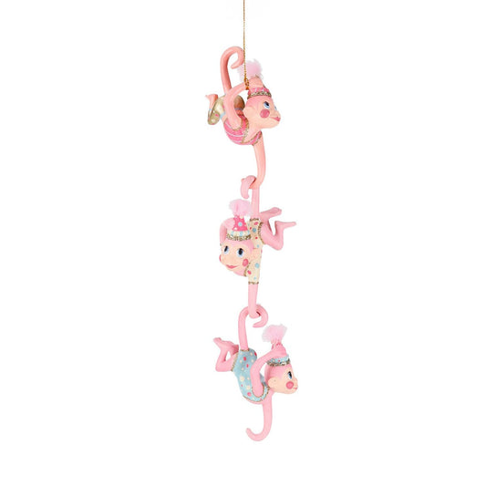Cott.Candy Car.Hook.Monkey Orn Ass/3 Pnk 11,5Cm - Goodwill Christmas Decoration | North Pole Christmas Shop®