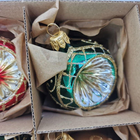 Acquista in Italia Confezione di 6 Sfere Reflectors barocche in vetro 6 cm di Nostalgie Christbaumschmuck