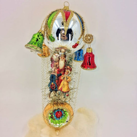 Acquista in Italia Palloncino vittoriano in vetro colorato con campanelli 23 cm di Nostalgie Christbaumschmuck