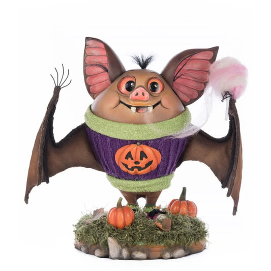 Fangs The Bat In Sweater Tt Prpl 26Cm - Katherine's Collection Christmas Decoration | North Pole Christmas Shop®