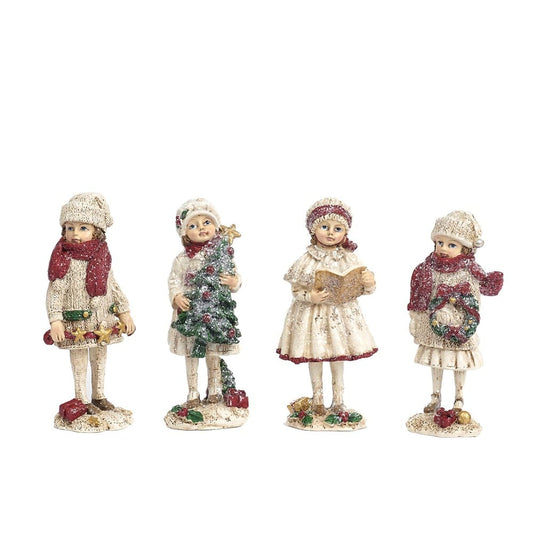 Bambine Natalizie 4 Ornamenti Vintage