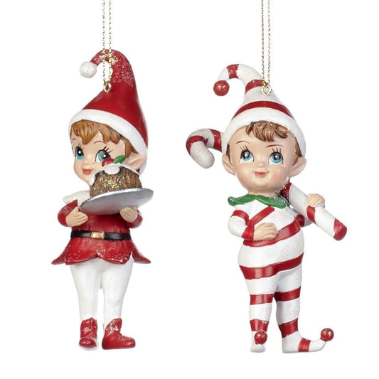 Elfi di Natale con Candy Cane 2 Assortiti