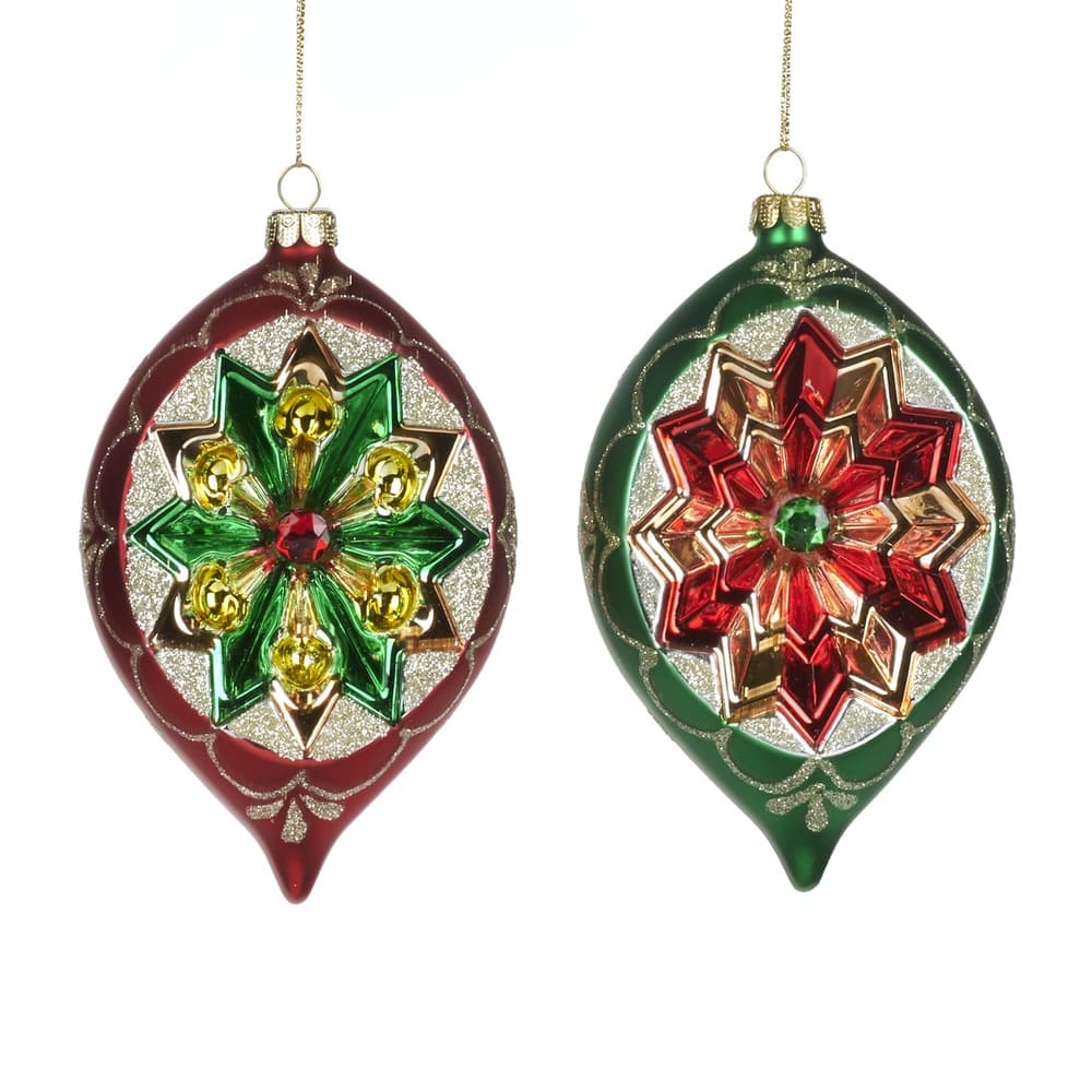 2 Reflectors in Vetro Ornamento di Natale