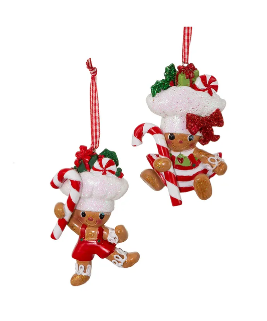 2 Ornamenti Gingerbread assortiti Coppia di Pasticceri Kurt Adler