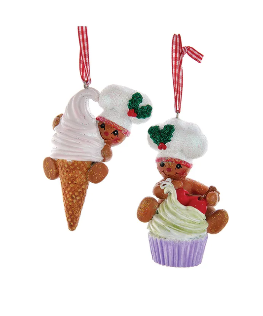2 Ornamenti Gingerbread assortiti con dolci Kurt Adler