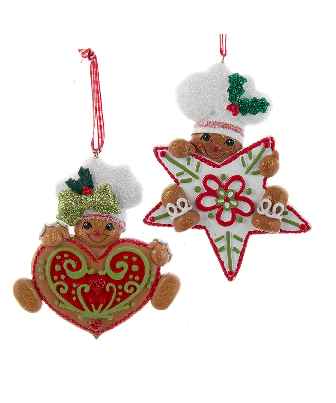 2 Ornamenti Gingerbread assortiti con Biscotti Kurt Adler