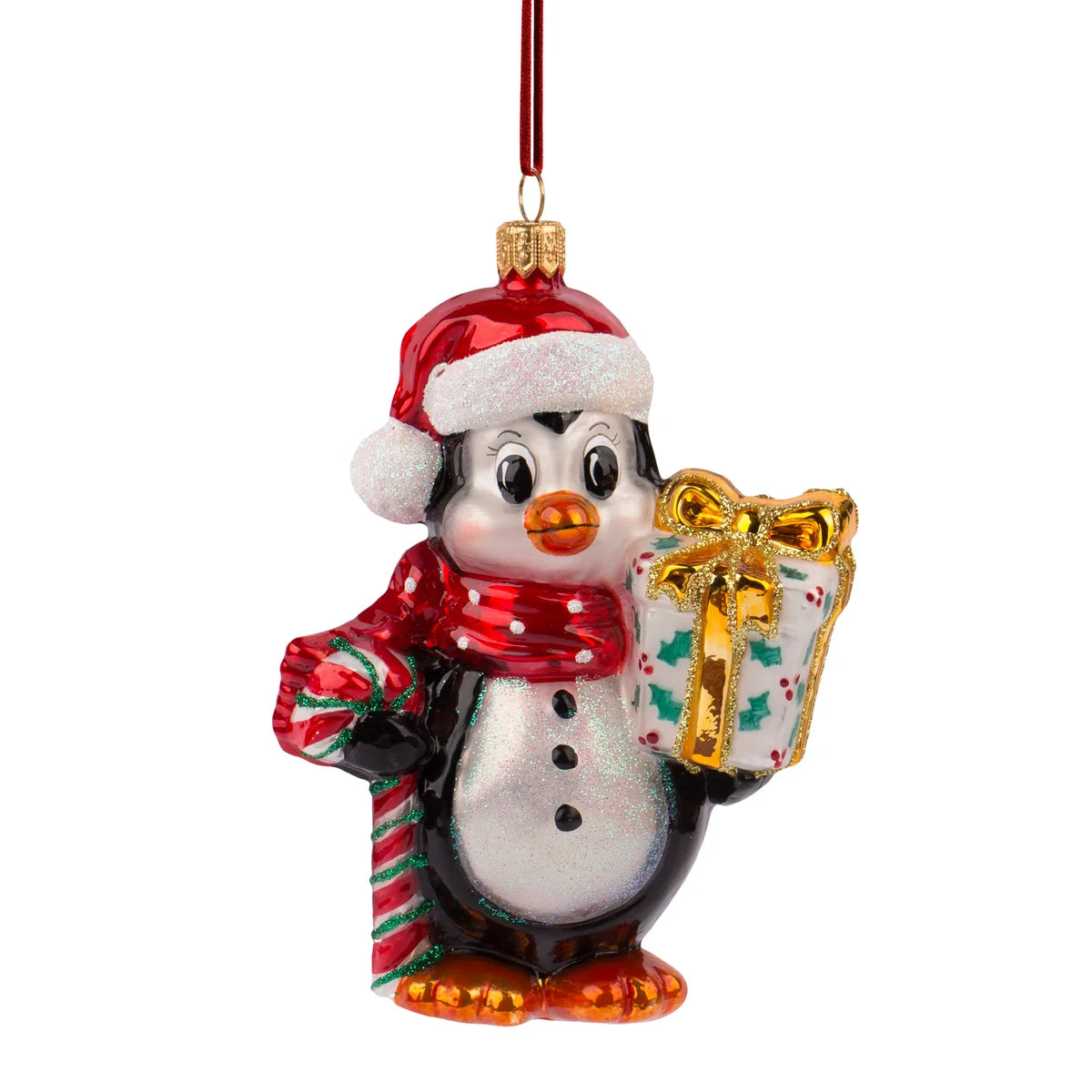 Huras Family Penguin with Gift | Addobbo Natale