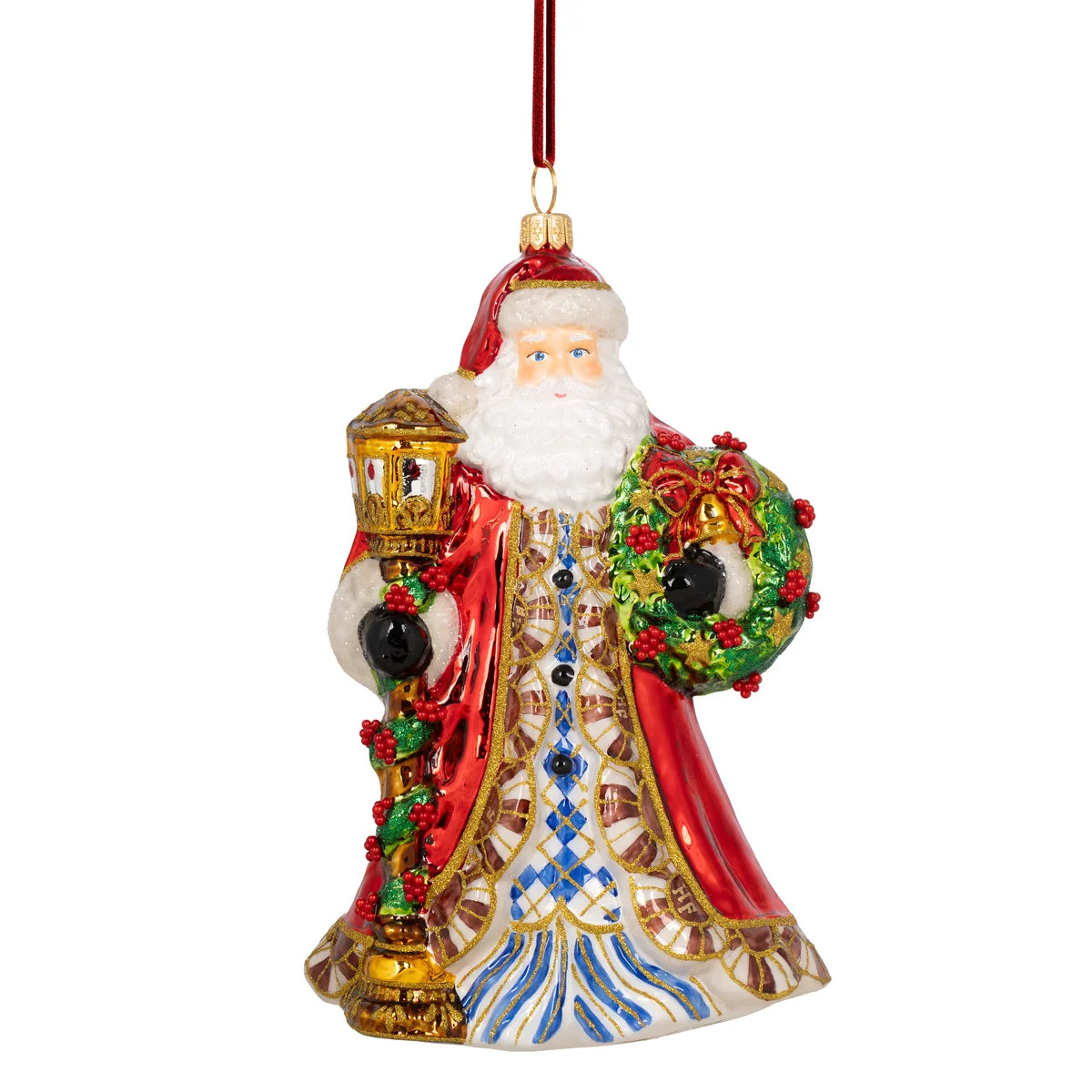 Huras Family Santa with Wreath and Lantern