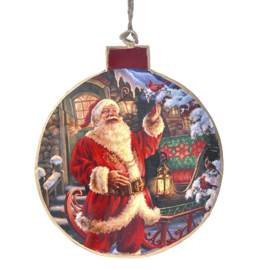 Decorazione di Natale in vendita Ornamento in metallo stile vintage Santa Claus