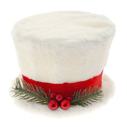 Decorazione di Natale in vendita Cappello grande natalizio in tessuto con nastro