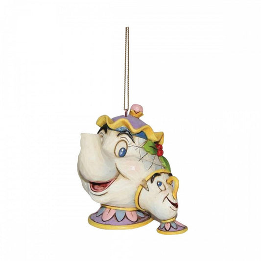 Jim Shore - Ornamento di Natale Mrs Potts & Chip