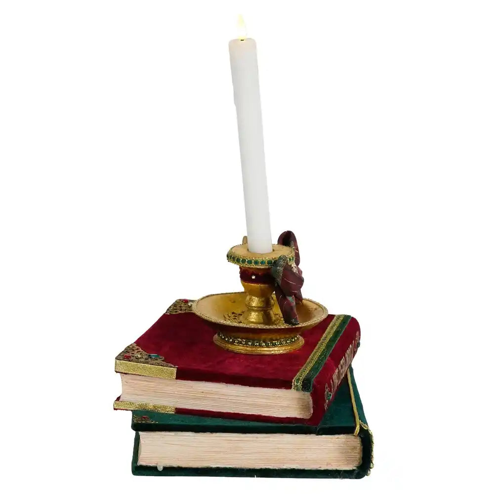 Libri impilati con candeliere Katherine's Collection