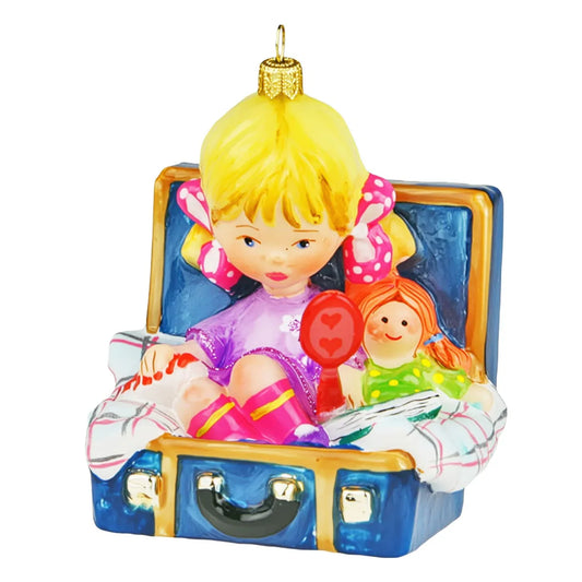 Acquista in Italia Komozja Family Natale 2025 Bambina in una valigia con giocattoli