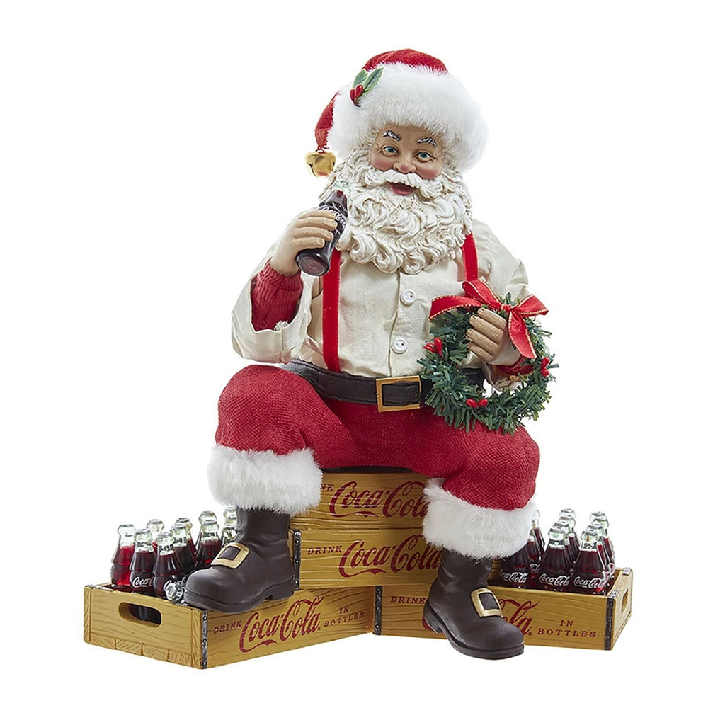 Babbo Natale Coca-Cola Seduto su Casse | Kurt Adler