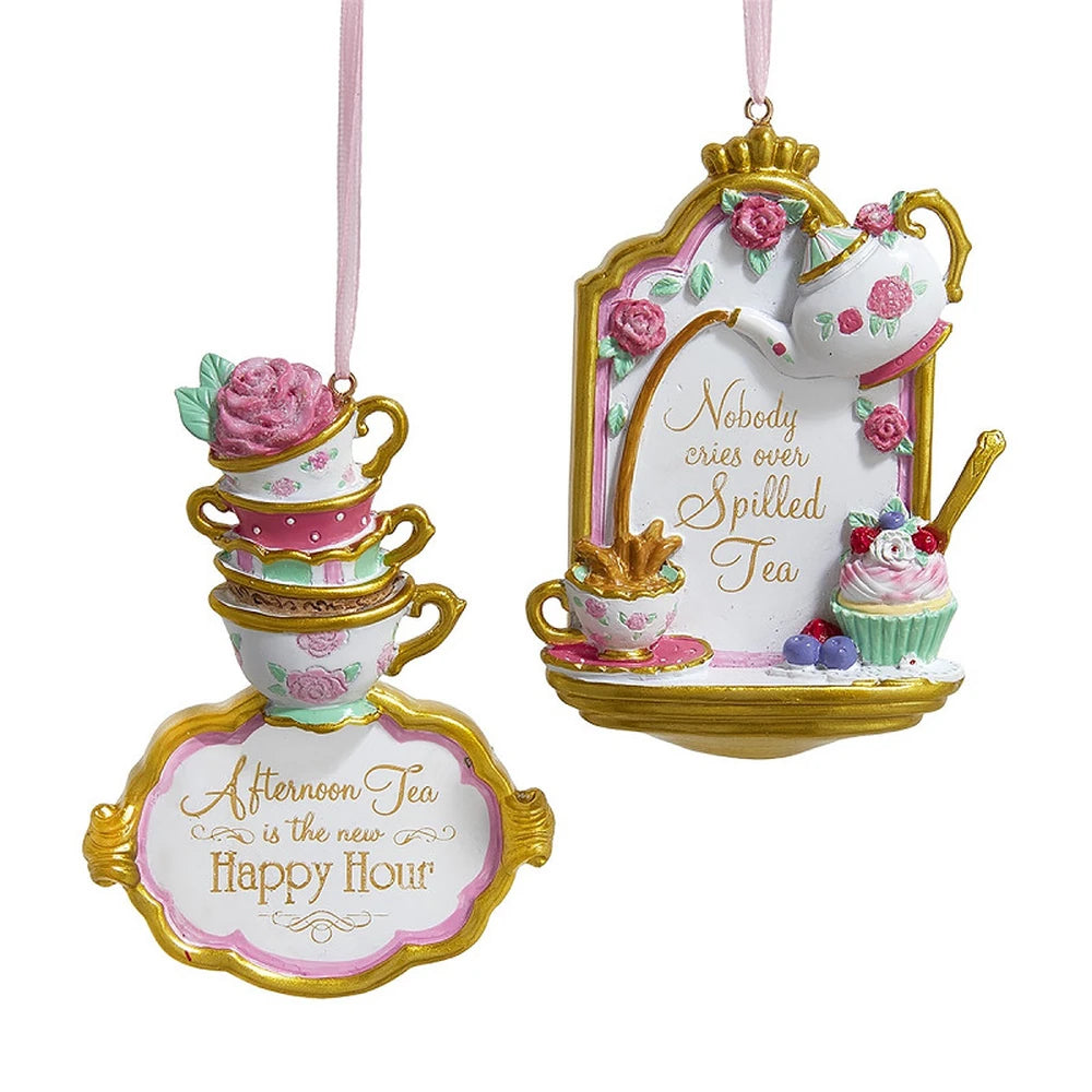 Set 2 Decorazioni Tea Party in Resina | Kurt Adler
