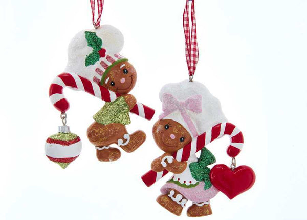 2 Ornamenti Gingerbread assoriti Candy Cane Kurt Adler