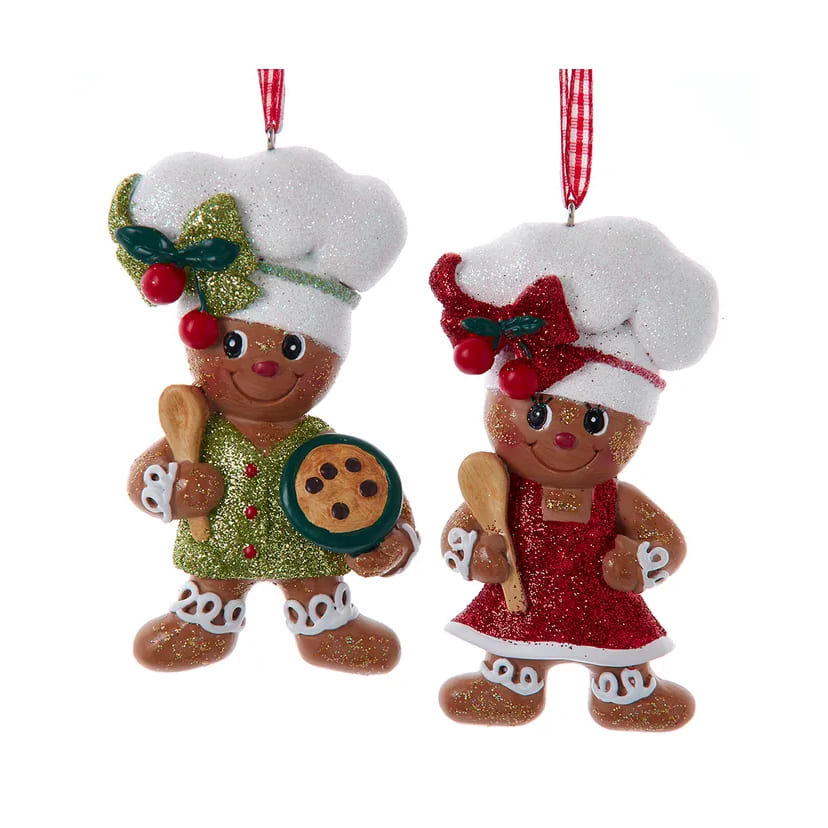 Set di 2 ornamenti Gingerbread con cucchiaio di legno H5685