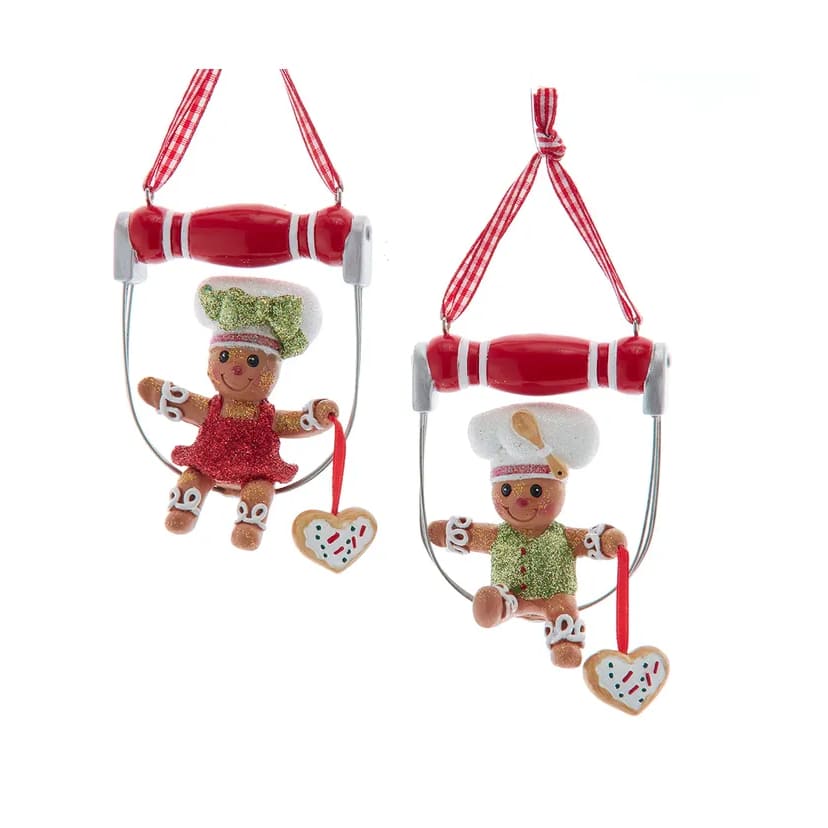 Set di 2 ornamenti Gingerbread su tagliapasta H5904