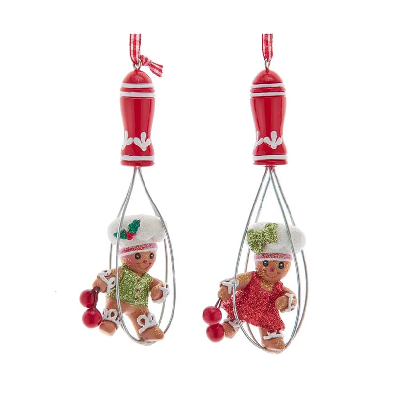 Set di 2 ornamenti Gingerbread su frusta per dolci H5905