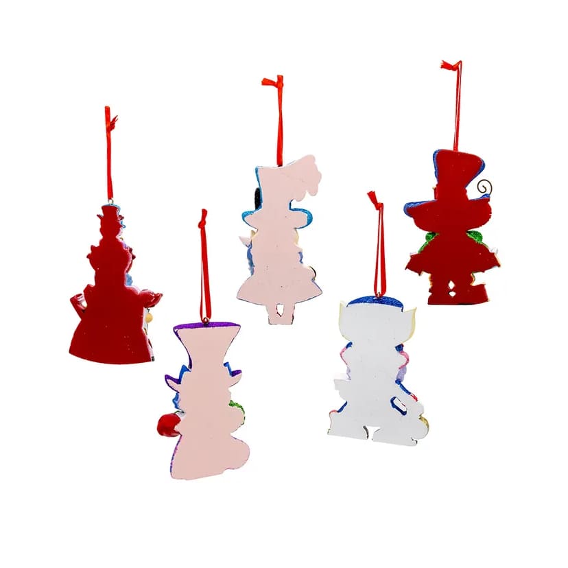 Ornamenti con personaggi di Alice nel Paese delle Meraviglie, 5 assortiti H5906