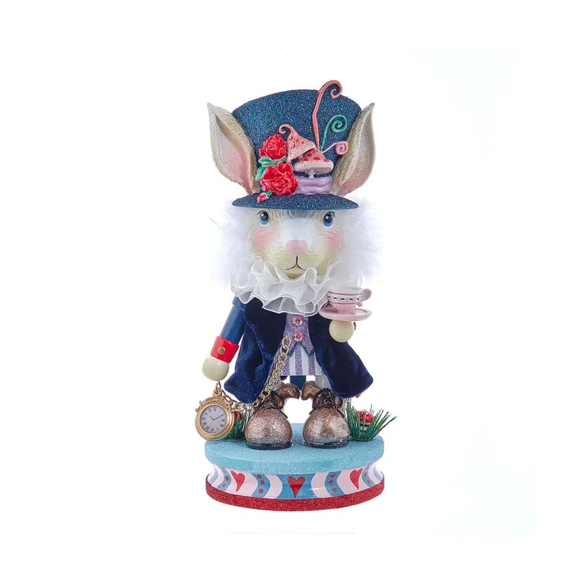 Kurt Adler Hollywood White Rabbit Nutcracker 30 cm – Schiaccianoci Bianconiglio | North Pole Christmas Shop®
