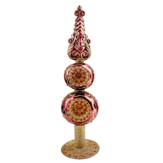 Preordina Christmas Couture Ruby Red Baroque Puntale Albero in Vetro