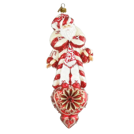 Preordina Christmas Couture Candy Claus Ornamento Albero in Vetro