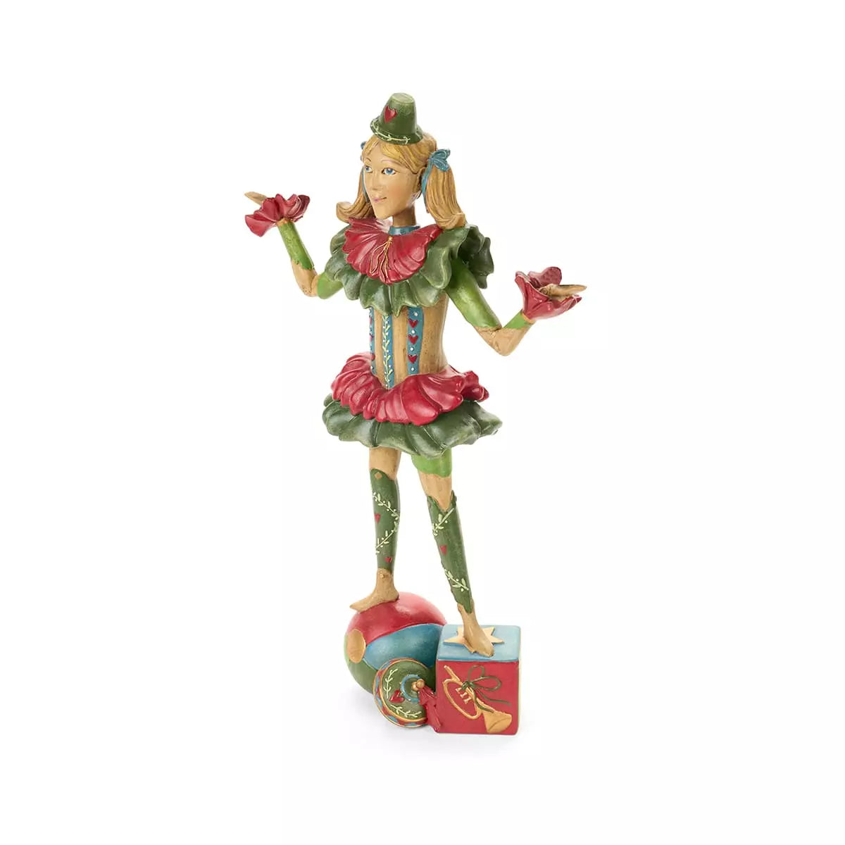 Burattina Portacandele In Resina Nuvole di Stoffa