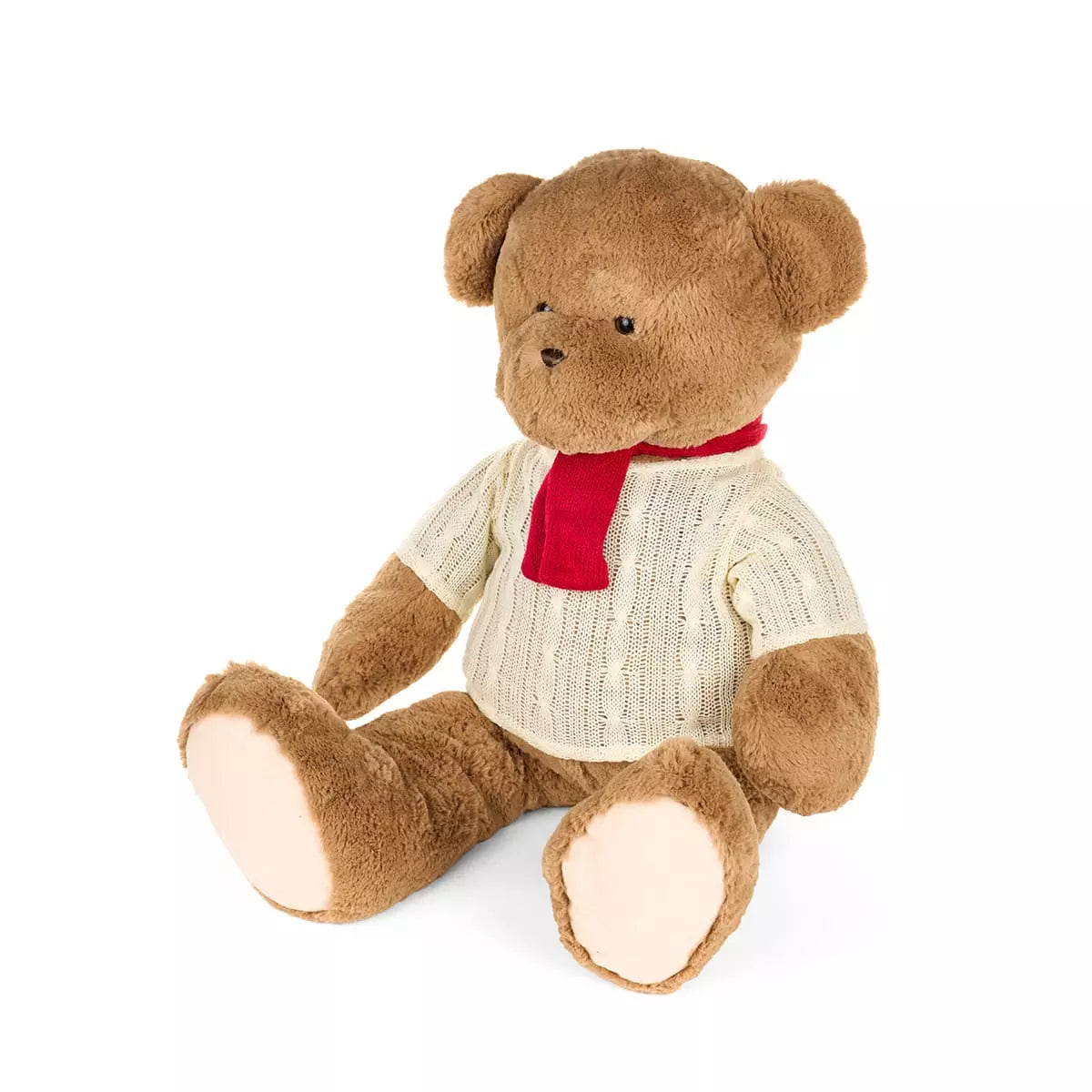 Peluche Orso Maglione Bianco Nuvole di Stoffa