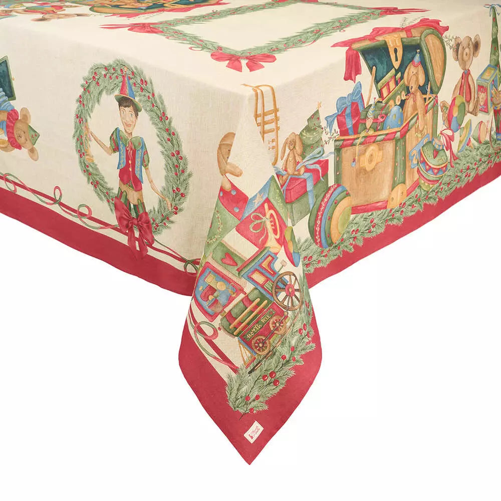 Tovaglia Vintage Toys Nuvole di Stoffa per decorare la tavola di Natale