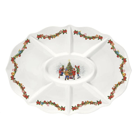 Piatto a scomparti ovale in porcellana CHRISTMAS ROUND Easy Life