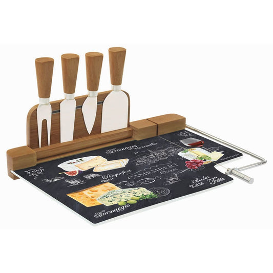 Acquista  Tagliere formaggi con filo 4 coltelli World of Cheese