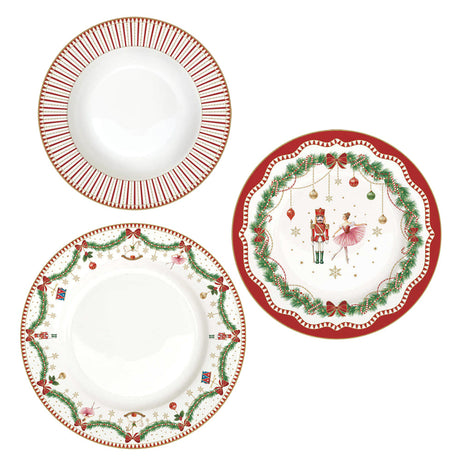 Acquista in Italia Servizio da 6 piatti Magie de Noel 18pz Easy Life