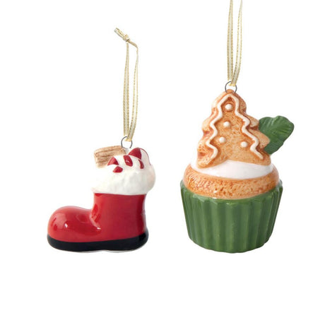 Set 16 decorazioni natalizie in ceramica Christmas Easy Life