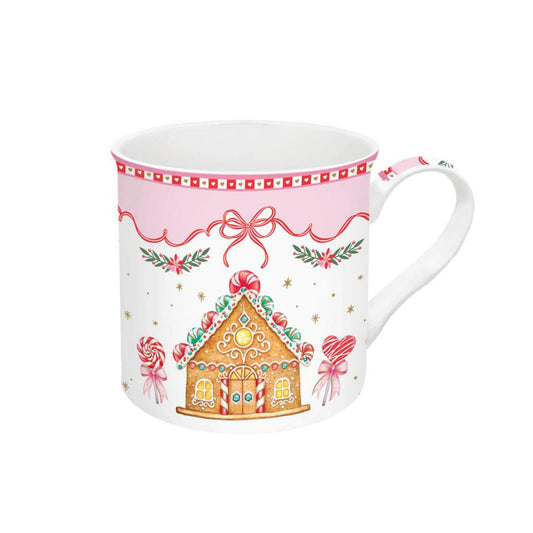 Set 2 mug in fine china Sweet Christmas Easy Life