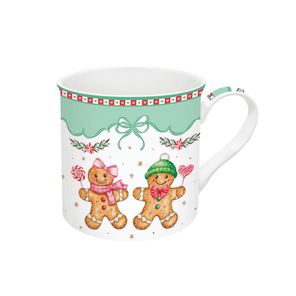Set 2 mug in fine china Sweet Christmas Easy Life