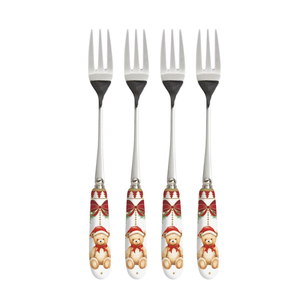 Set 4 forchette dolce con manico in porcellana MAGIE DE NOEL Easy Life