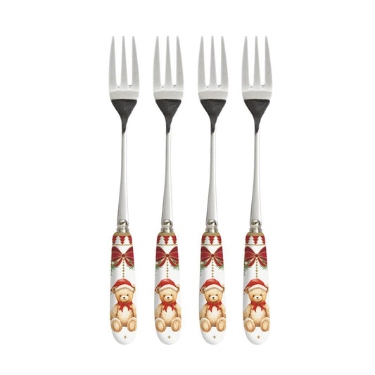 Set 4 forchette dolce con manico in porcellana MAGIE DE NOEL Easy Life