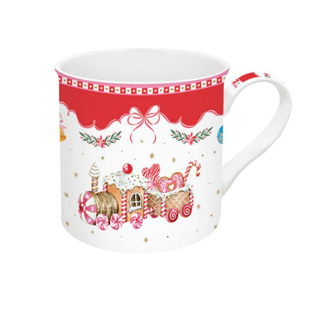 Set 4 mug in fine china Sweet Christmas Easy Life