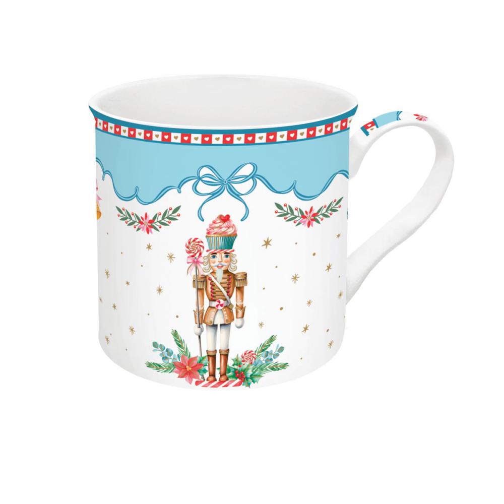 Set 4 mug in fine china Sweet Christmas Easy Life