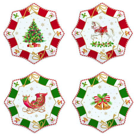 Set 4 piatti dessert Ø 16 cm CHRISTMAS TALE Easy Life Pozzi Milano