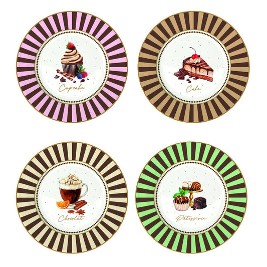 Set 4 piatti dessert porcellana SWEET MOMENTS Easy Life Pozzi Milano