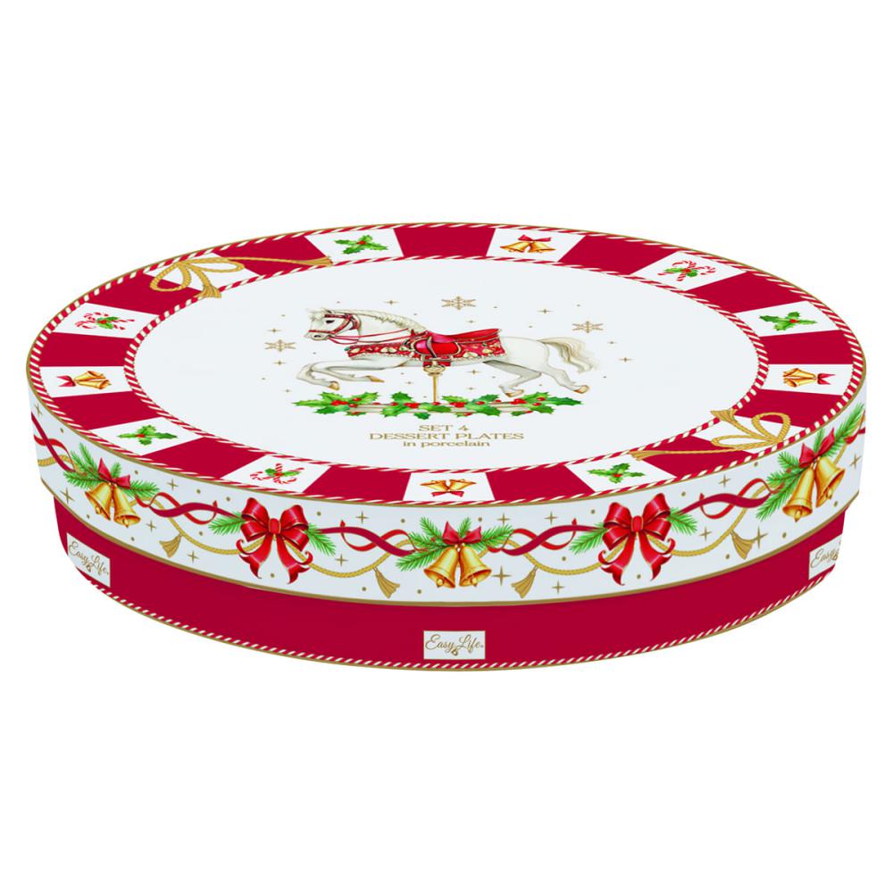 Set 4 piatti dessert in scatola regalo Christmas Tale Easy Life