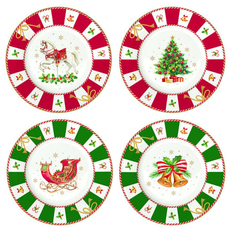 Set 4 piatti dessert in scatola regalo CHRISTMAS TALE Easy Life