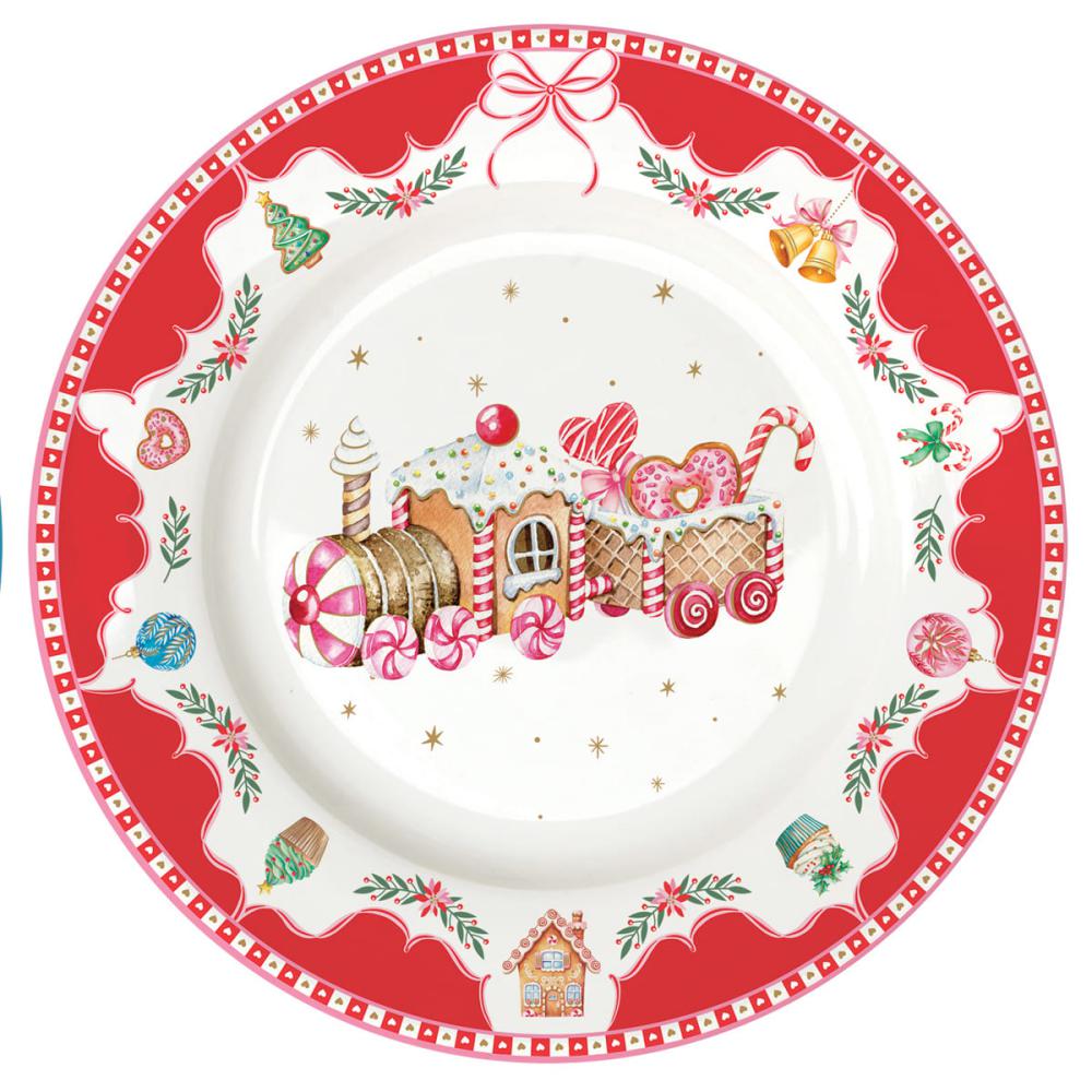 Set 4 piatti in porcellana Sweet Christmas Easy Life