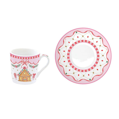 Set 6 tazzine espresso con piattini Sweet Christmas Easy Life