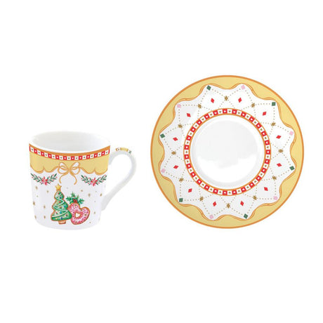 Set 6 tazzine espresso con piattini Sweet Christmas Easy Life