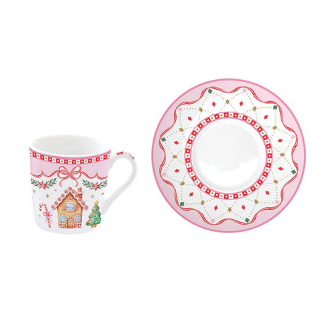 Set 6 tazzine espresso con piattini Sweet Christmas Easy Life