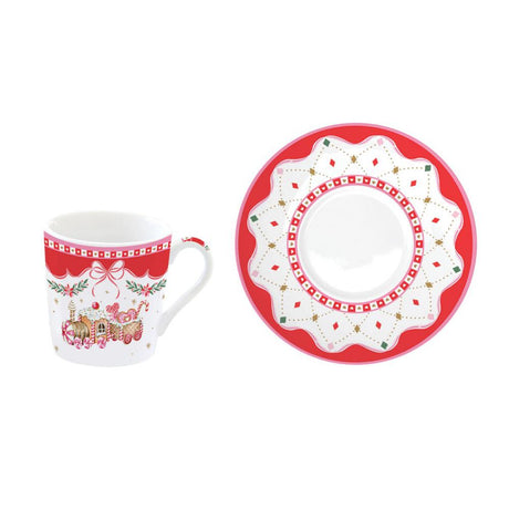 Set 6 tazzine espresso con piattini Sweet Christmas Easy Life